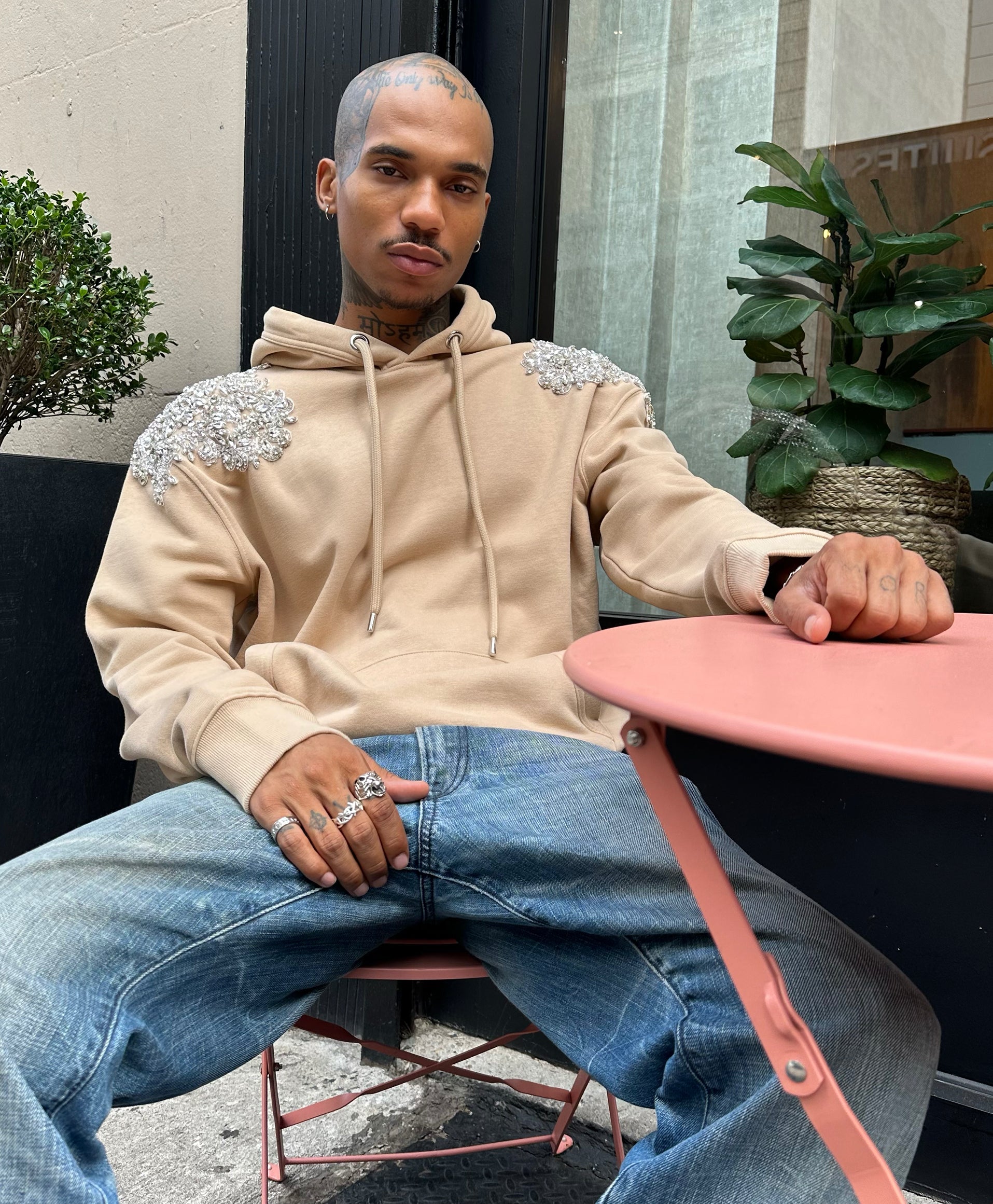 Beige Rooz Hoodie