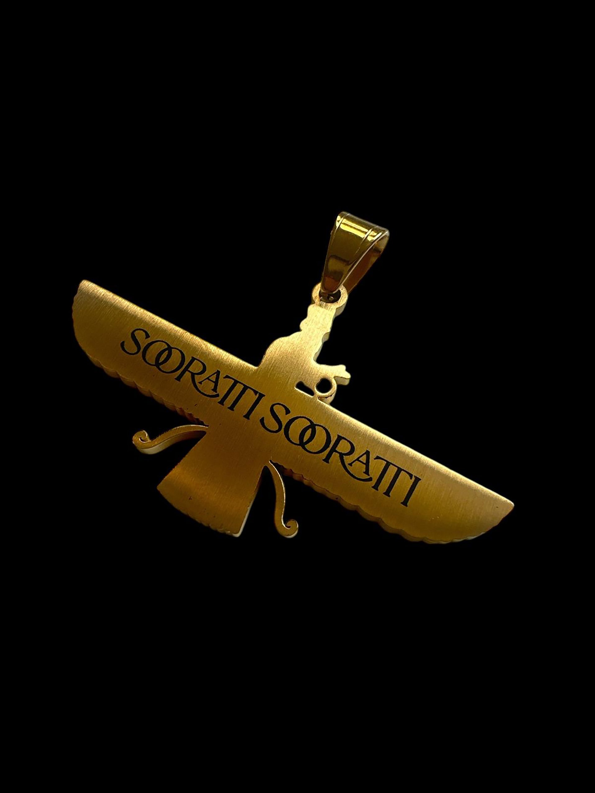 The Faravahar Necklace - Gold Plated with Rhinestones