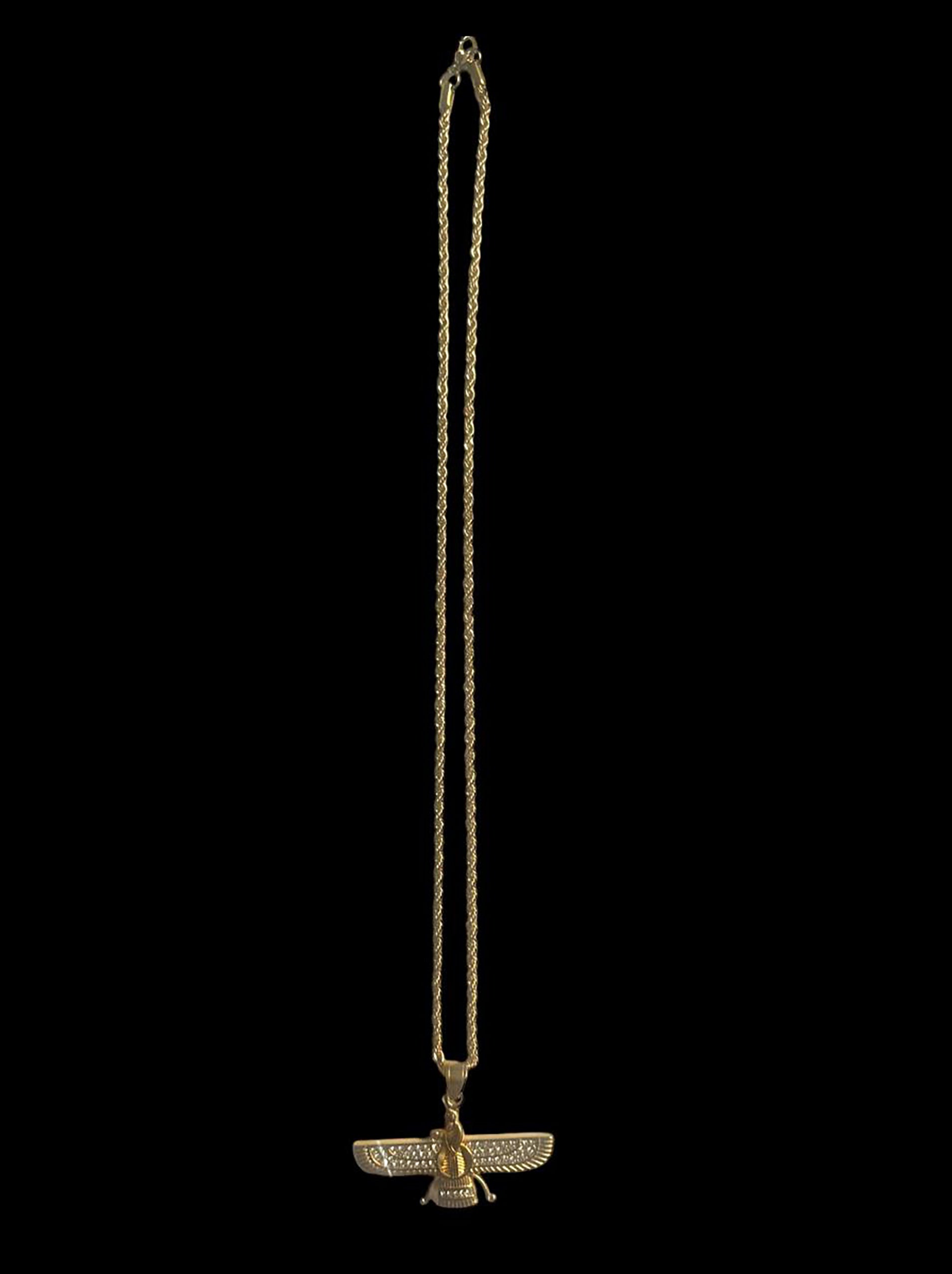 The Faravahar Necklace - Gold Plated with Rhinestones