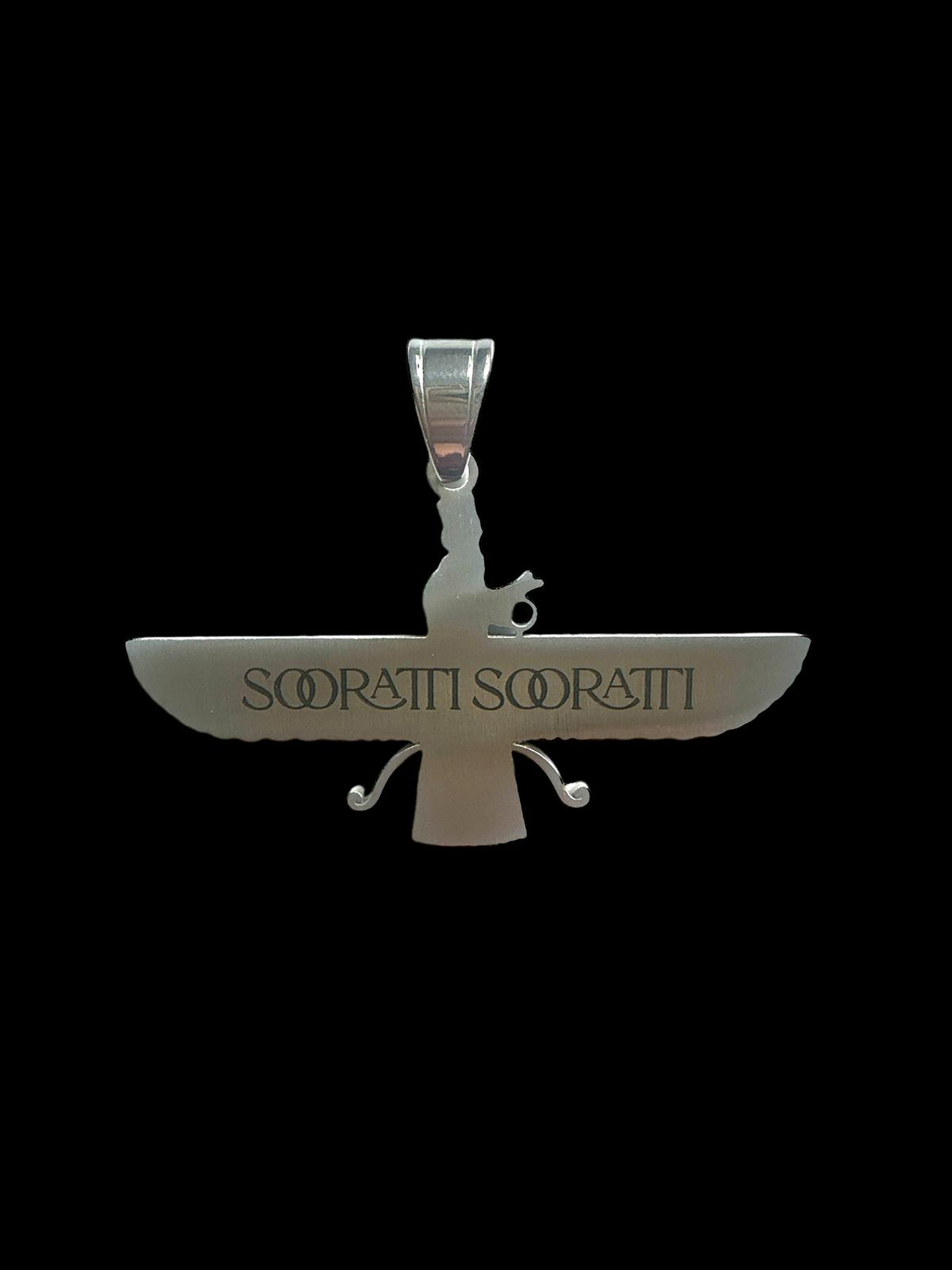The Faravahar Necklace - Silver with Rhinestones