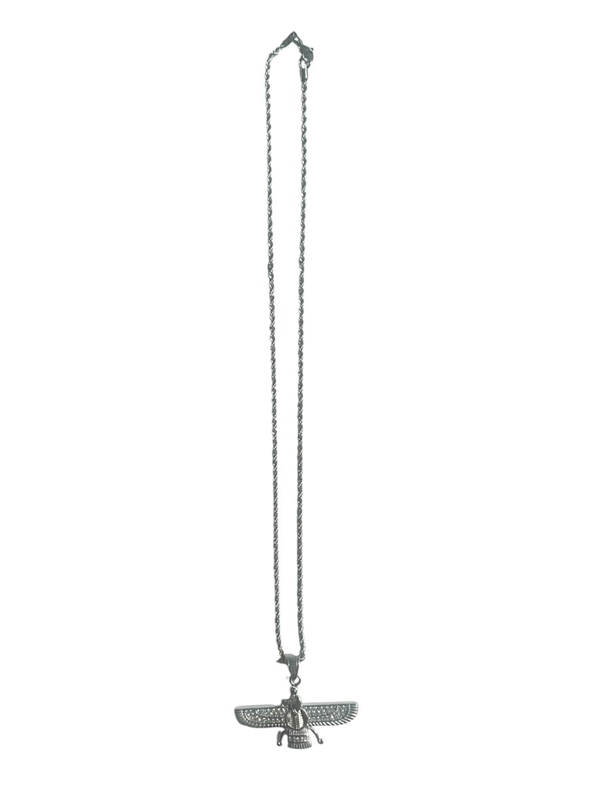The Faravahar Necklace - Silver Plated with Rhinestones
