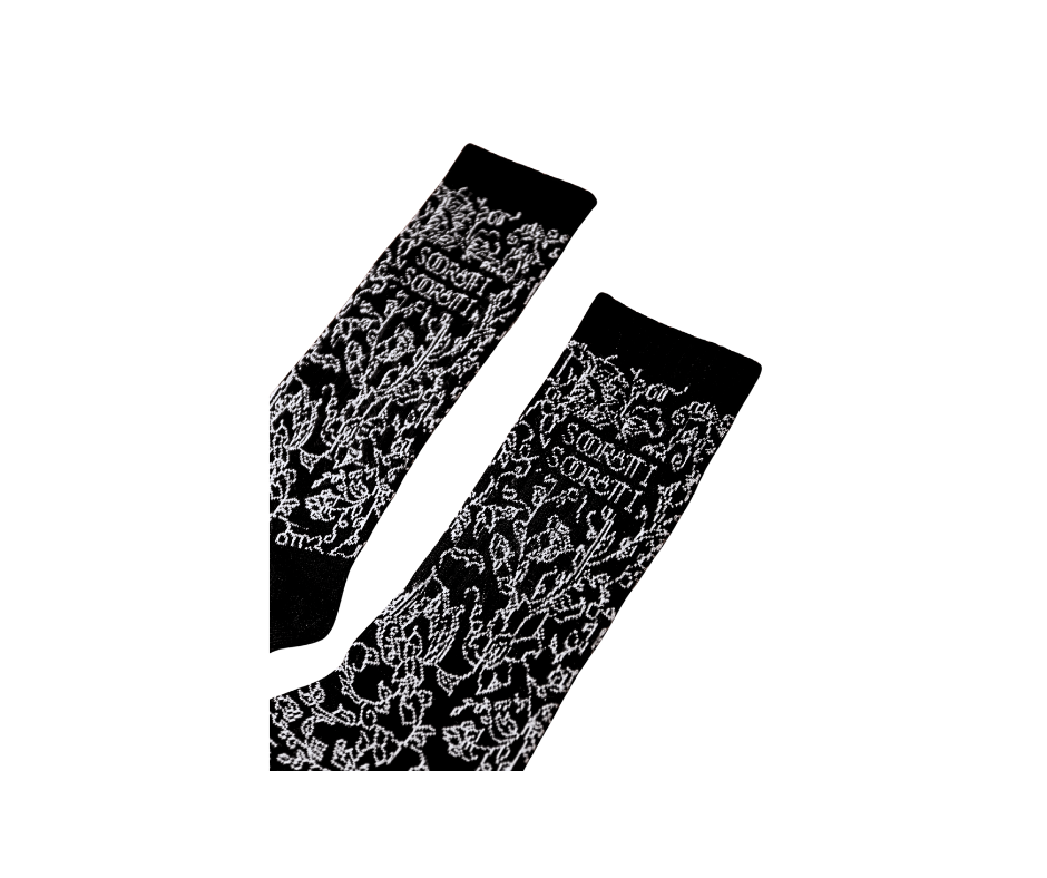 Black Floral Socks