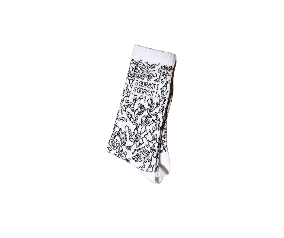 White Floral Socks