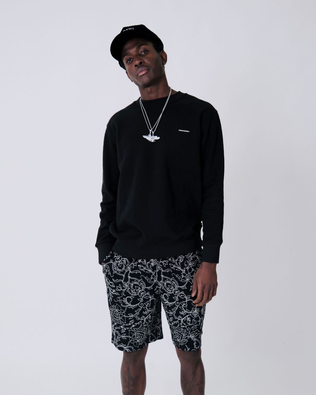 Rumi Black Cotton Shorts