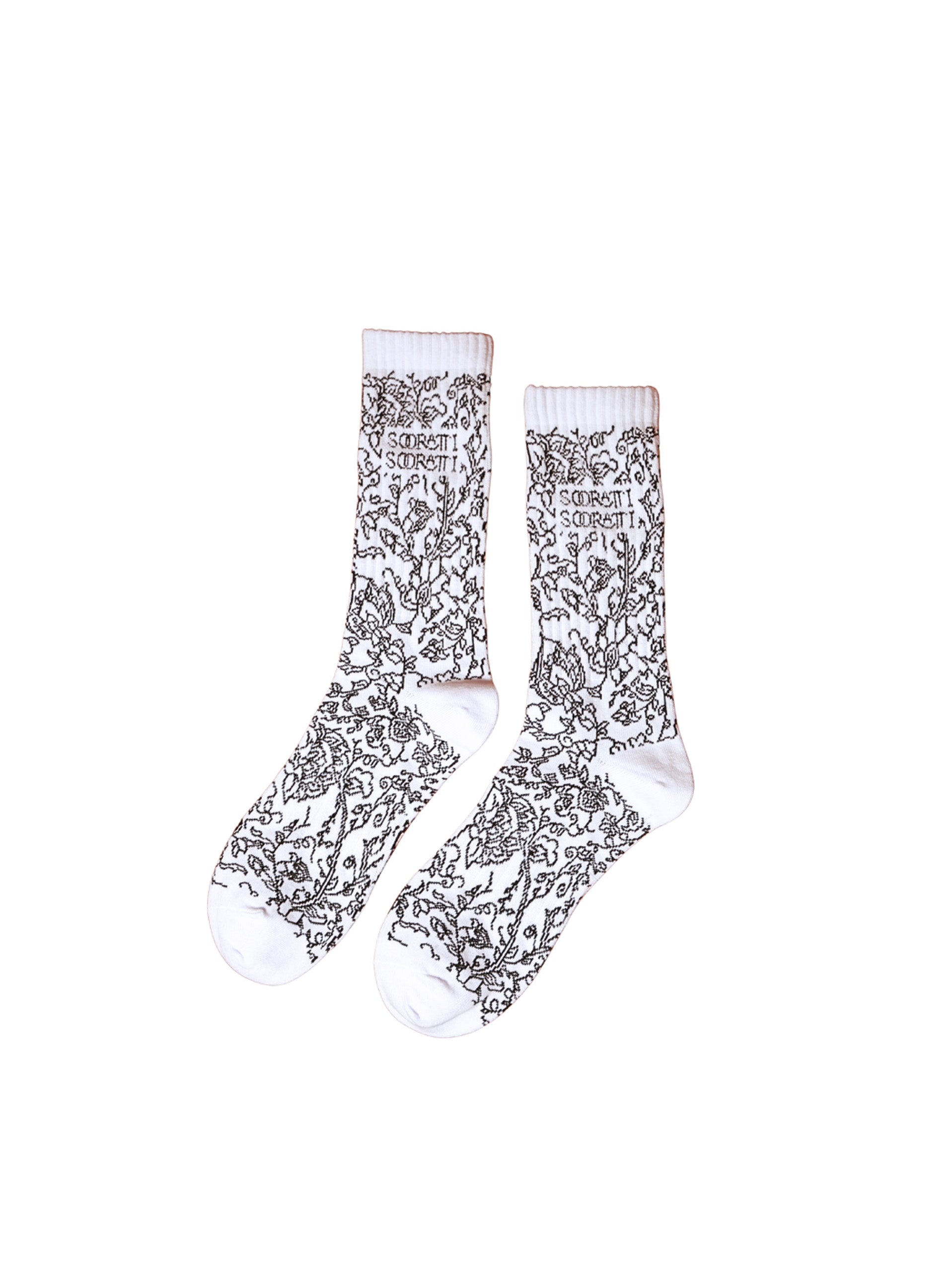 White Floral Socks