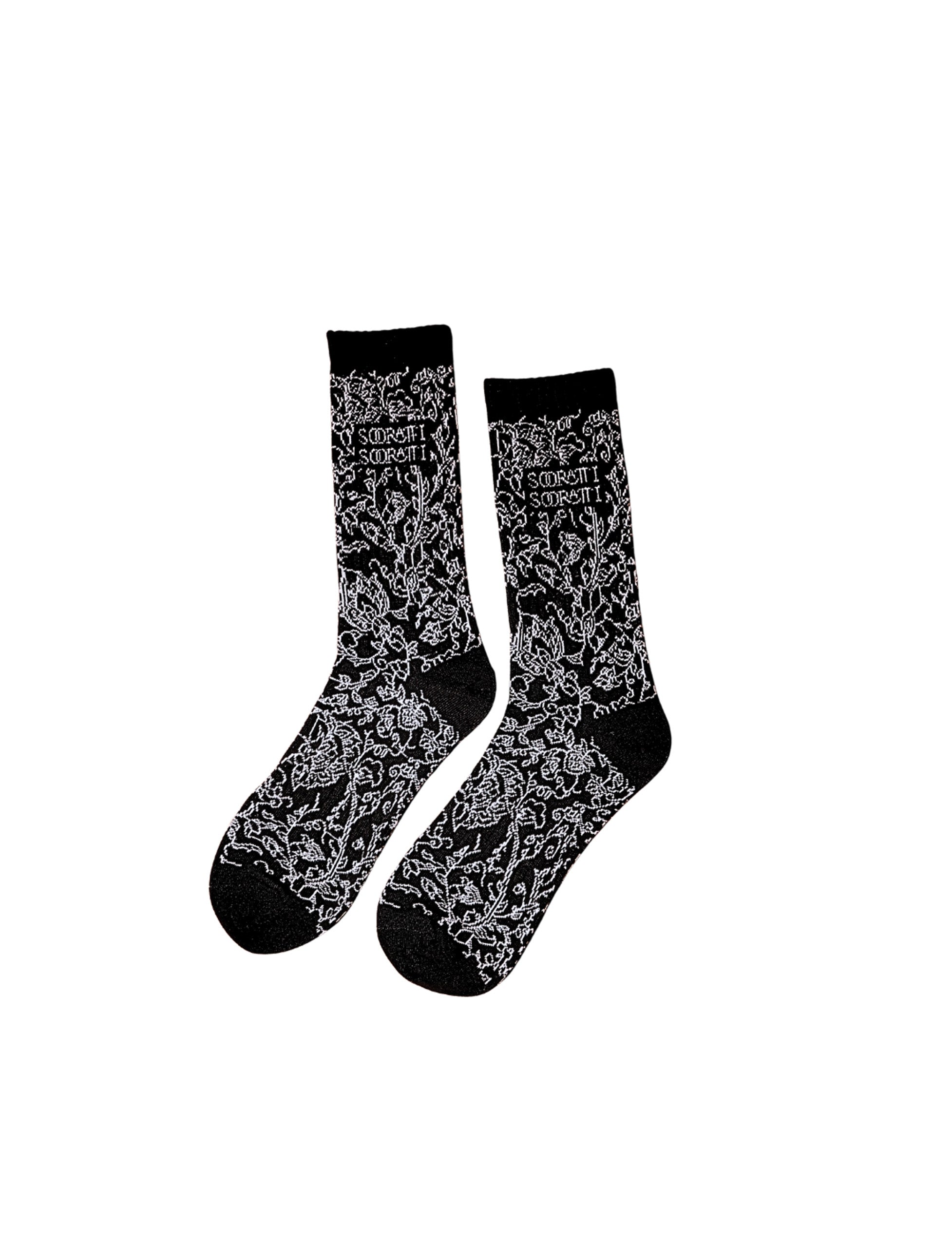 Black Floral Socks